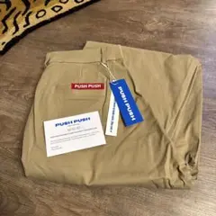PUSHPUSH KHAKI PANTS ベージュ ワイドチノパンツ M