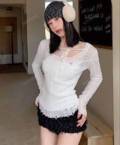SHEIN トップス レース ホワイト 春服 夏服