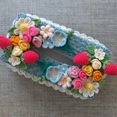 朝顔　ハンドメイドボックスティッシュケース