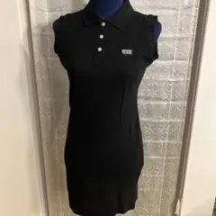 MARY QUANT ノースリーブ　ポロワンピース ブラック　ゴルフ　M 日本製