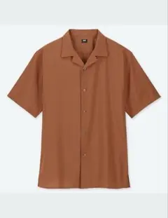 UNIQLO オープンカラー半袖シャツ　オレンジ　M