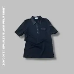 【BOYCOTT】EPAULET BLACK POLO SHIRT 2968T