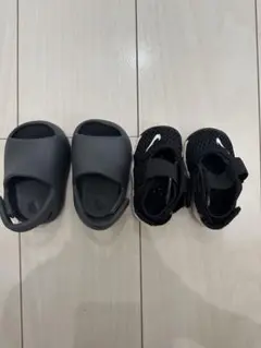 adidas Nike ベビーサンダル ブラック 8cm セット