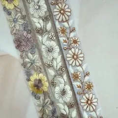 103.インド刺繍 1m50cm×3本セット