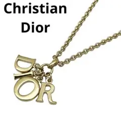 【美品】クリスチャンディオール ネックレス DIORロゴ ゴールド ☆M28