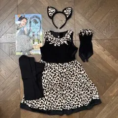 黒猫 豹 仮装 ワンピース 5点セット