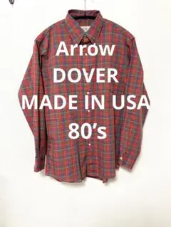 美品　80s Arrow Dover 　BDシャツ　USA製　アロー　タータン