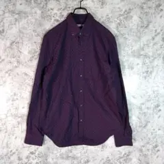 美品✨ナラカミーチェ　メンズ　シャツ　長袖　【L】　パープル　総柄　おしゃれ