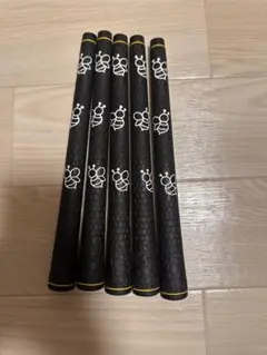 HONEY GRIPゴルフグリップ 5本セット 黒 蜂のロゴ