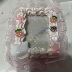 量産型 ホイップ レース ケースデコ 猫 いちご ピンク