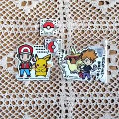 ポケモン レッド&ピカチュウ グリーン&ピジョット ステッカー セット