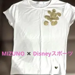 MIZUNOとDisneyスポーツのコラボ　ゴールド　ミッキー　Tシャツ　M