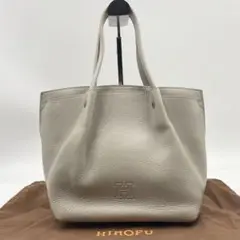 極美品 ヒロフ HIROFU オッキーノ トートバッグ 本革 肩掛け可グレージュ