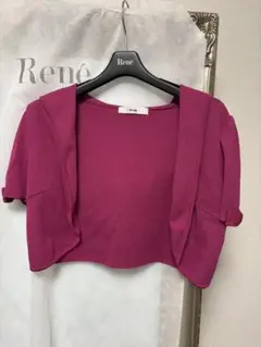 Reneリボン付きフードボレロ