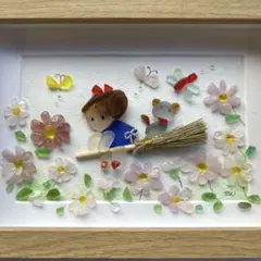 シーグラスアート　小さい秋の魔法（コスモス）♪
