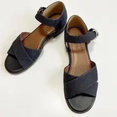美品　マーガレットハウエルアイデア　本革　ストラップサンダル　22.5cm　濃紺