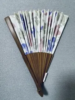 【新品未使用】扇子 レディース 朝顔柄　専用ケース付き