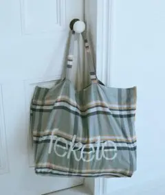 fekete checked big tote bag