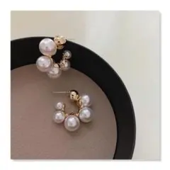 インポート グラデーションパールピアス