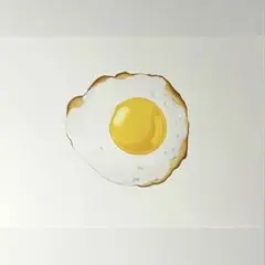 色鉛筆画 (原画)A4 目玉焼き