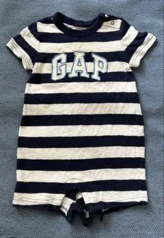 GAP ネイビーとホワイトストライプロンパース