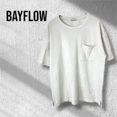 ベイフロー　半袖　ドロップショルダー　クルーネック　リブ　ポケットＴシャツ