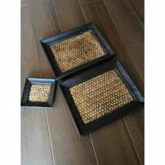 木製インテリアトレイ3点セット