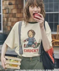 チャッキー ヴィンテージ加工 グラフィックプリント半袖Ｔシャツ　セール　ユニバ