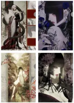 値下げ！多色刷木版画「弦月の舞」 値下げ！多色刷木版画「弦月の舞」