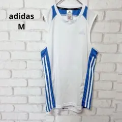 adidas ノースリーブ　タンクトップ　白　メッシュ　スポーツウェア　M