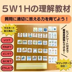 レビュー高評価◎5W1H 理解教材 ヒントカード付き！療育　特別支援　知育　教材