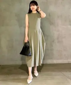 Mila Owen ノースリーブ ロングワンピース Mサイズ カーキ