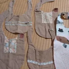 コットン製スタイ・よだれかけ 6枚セット