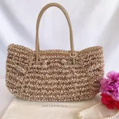 【美品】アンテプリマ ワイヤーバッグ カリーナ シルバーゴールド