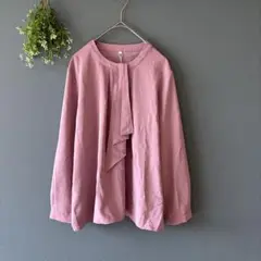 ソフィーチェ［L］新品タグ付　薄手　2way　タイブラウス　シャツ　長袖　無地