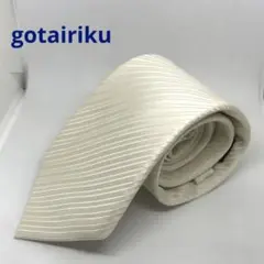 gotairiku ネクタイ　冠婚葬祭　白色　ストライプ　シルク100%
