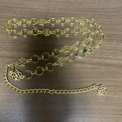 【美品】CLATHAS クレイサス　ゴールドチェーンベルト　カメリア