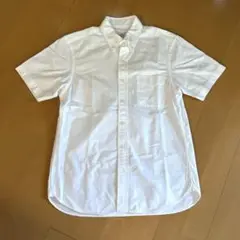 無印　ホワイト メンズ　半袖ボタンダウンシャツ S