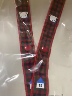 ☆新品未開封☆ファミリア ネックストラップ 赤チェック