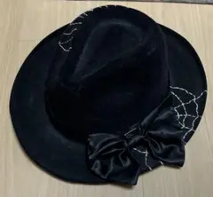 マッドパンクス 黒 ハット 帽子 蜘蛛の巣 刺繍 リボン付き レア 希少