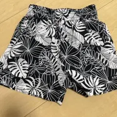 GUACTIVE 水着 110 黒と白の葉柄