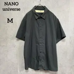 ナノユニバース　半袖シャツ　M レーヨン　カジュアル　メンズ　グレー