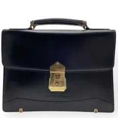 良品　Aquascutum アクアスキュータム レザー　ビジネスバック　ブラック