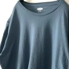 オールドネイビー プレーン 無地 Tシャツ L くすみブルー 青 古着