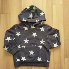 H&M 星柄フード付き裏起毛パーカー 2-4歳(100〜105センチ)