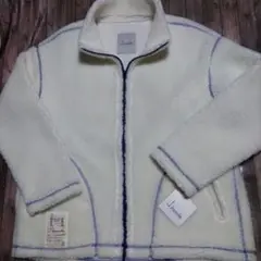 J.branche モコモコブルゾン ボアジャケット 38 M 白×ネイビー