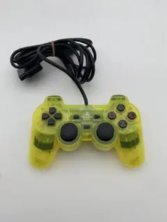 美品 PS2 プレステ2 DUALSHOCK2 コントローラー クリア イエロー