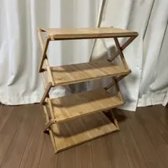 折りたたみ式バンブーシェルフ 4段
