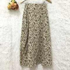 ★ナイスクラップ★ 小花柄 ロング スカート 【F】 フレア ベージュ