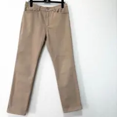 イッカ メンズ　テーパード　パンツ ストレッチ 裏起毛　カジュアル　ベージュ L
